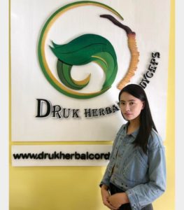 Actress Sherab Lhamo visiting Druk Herbal Cordyceps Office